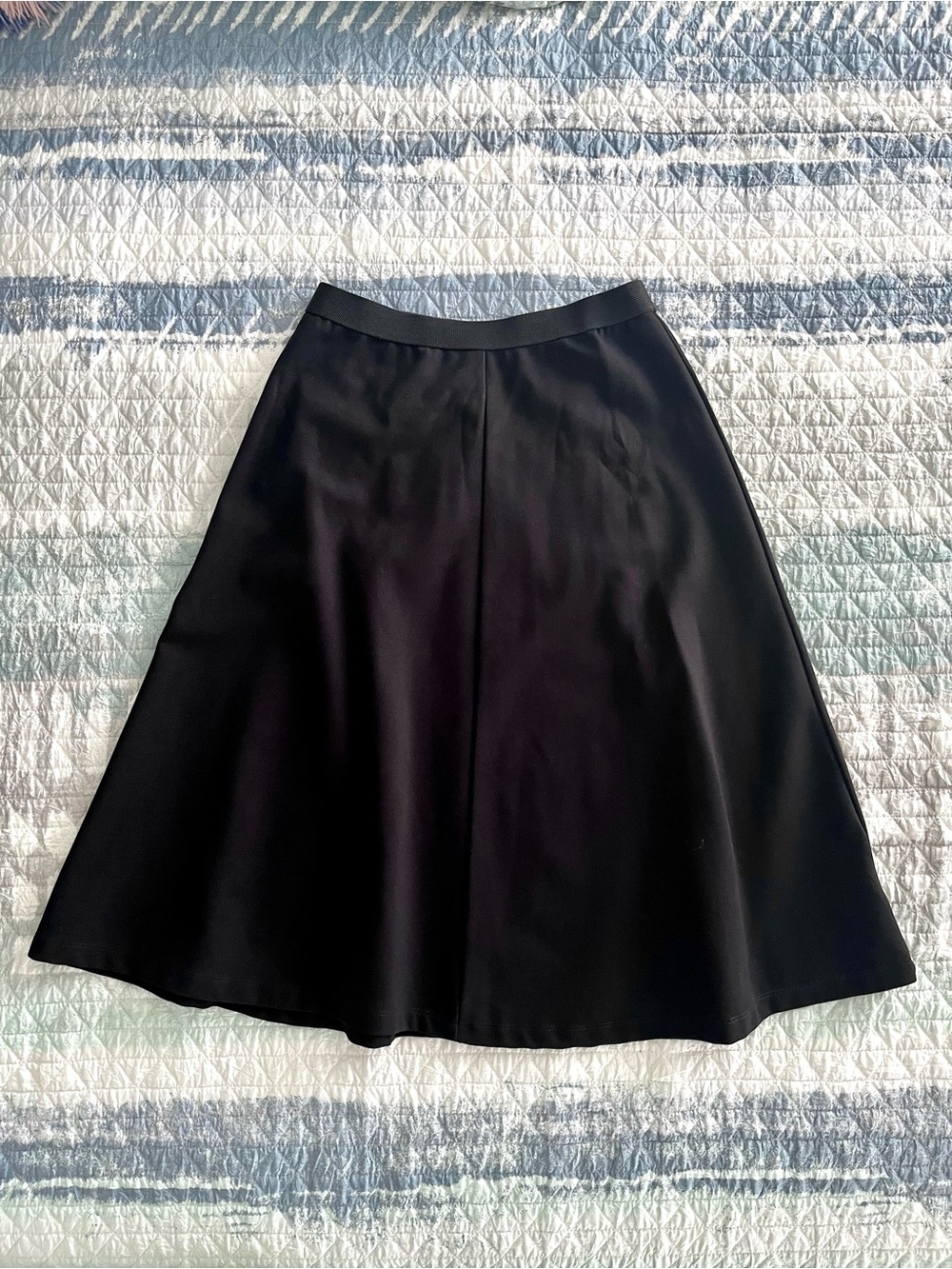 BOBEAU Black A-Line Midi Skirt 10100